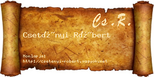 Csetényi Róbert névjegykártya